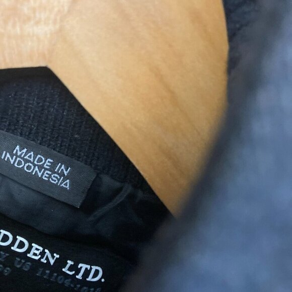 Steve Madden Mens Heavyweight Wool Jacket XL Black Zip & Toggle Coat Y2K Style - Picture 10 of 16